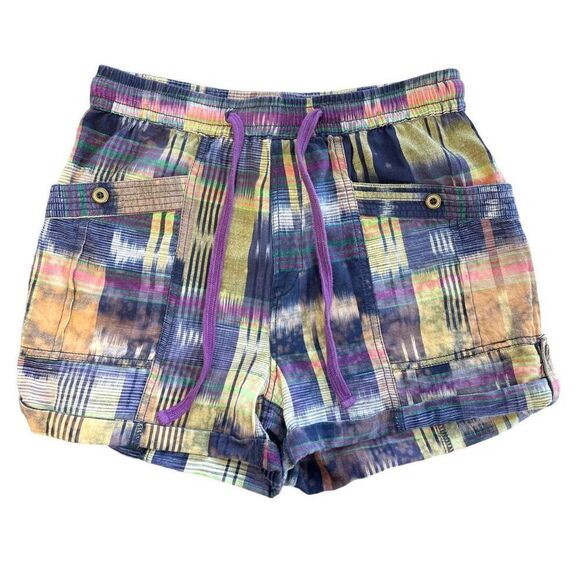 Anthropologie Pilcro Heirloom Tie-Dye Plaid Shorts - Picture 2 of 7